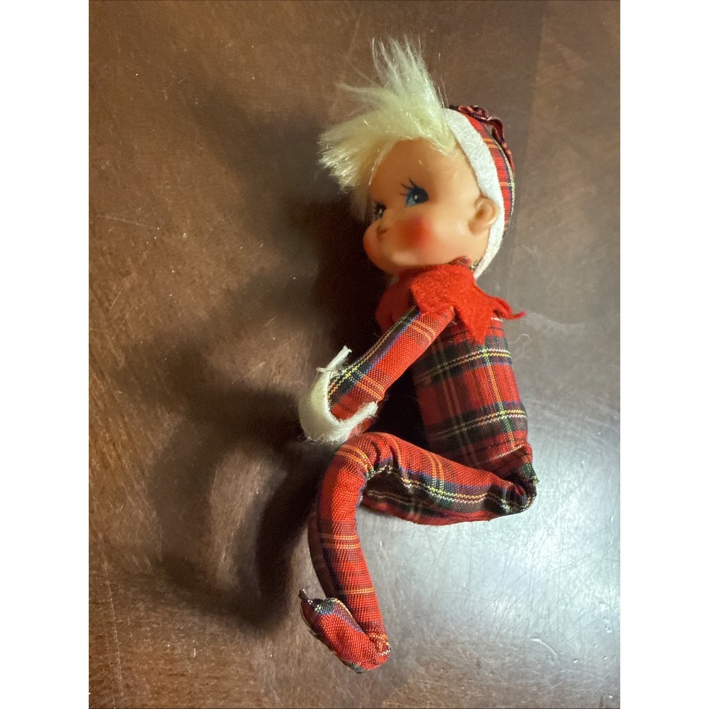 Vintage Red Plaid Knee Hugger‎ Elf Pixie Japan